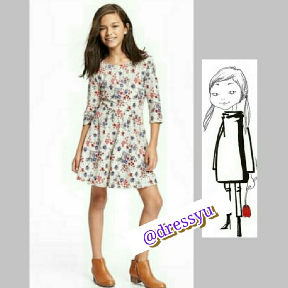 FLORAL LITTLE LADY FIT & FLAIR DRESS
